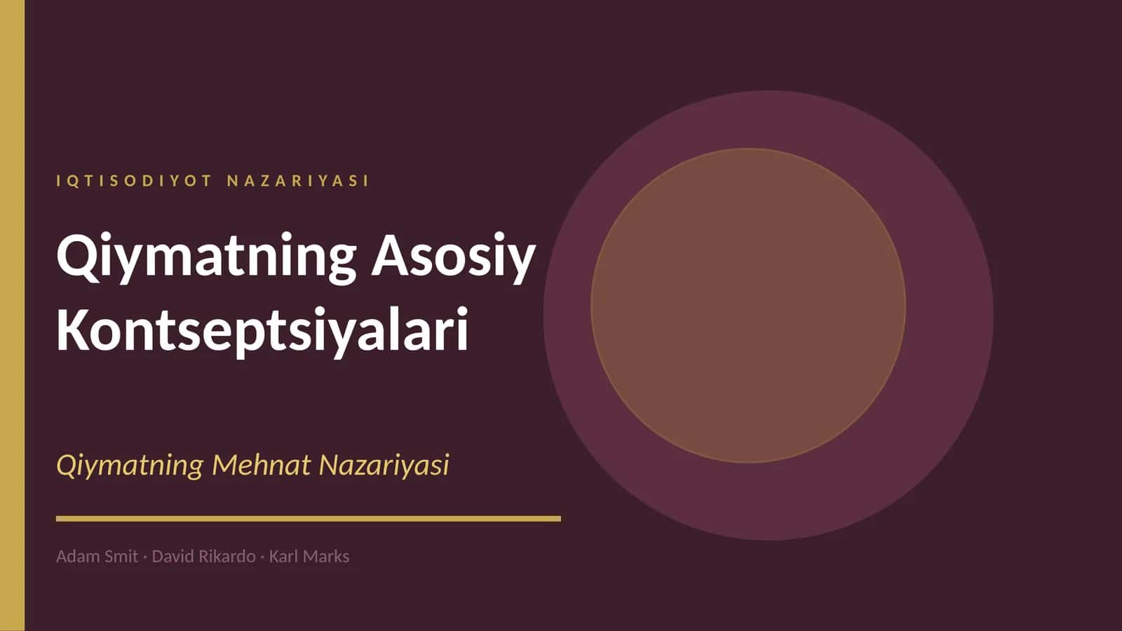 QIYMAT NAZARIYASI 1