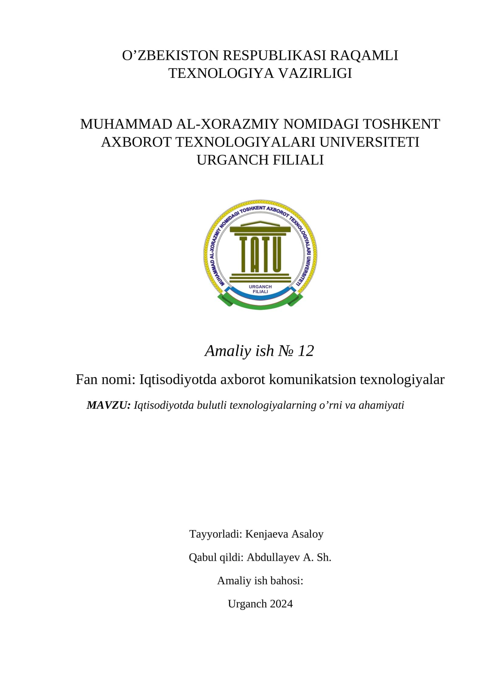 Iqtisodiyotda bulutli texnologiyalarning o’rni va ahamiyati 1
