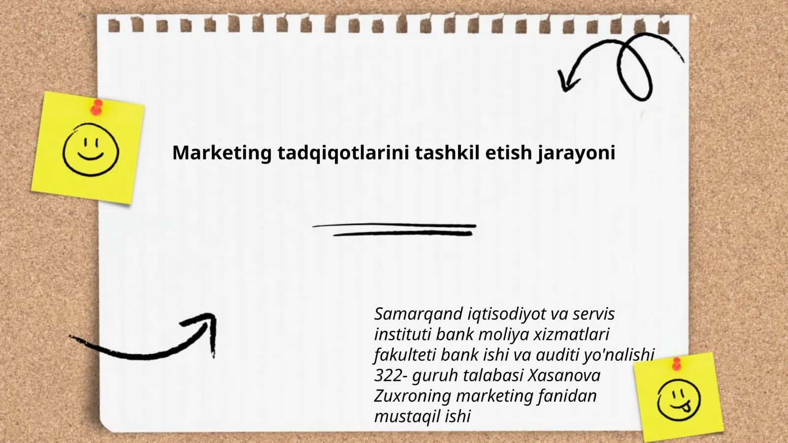 Marketing tadqiqotlarini tashkil etish jarayoni 1