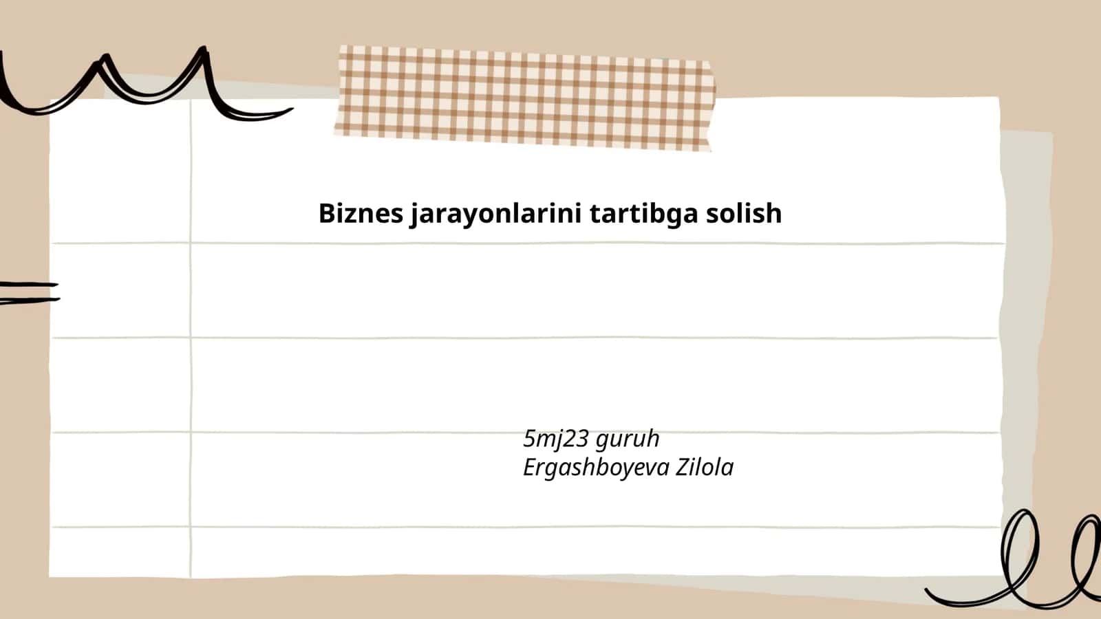 Biznes jarayonlarini tahlil qilish 1