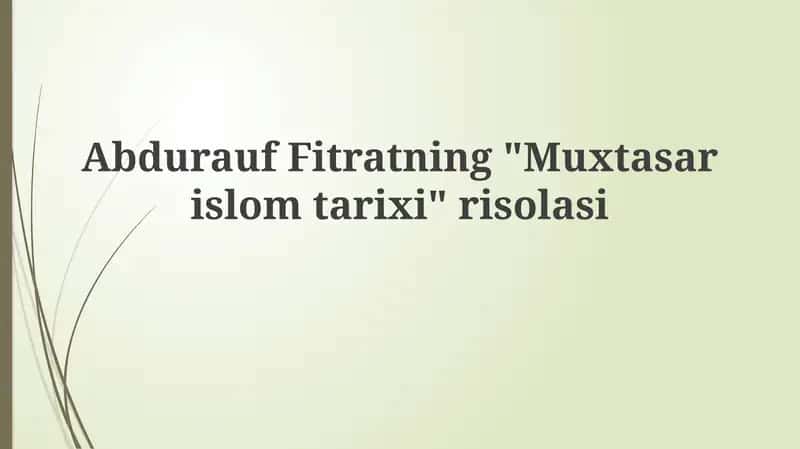 Muxtasarislomtarixi 1