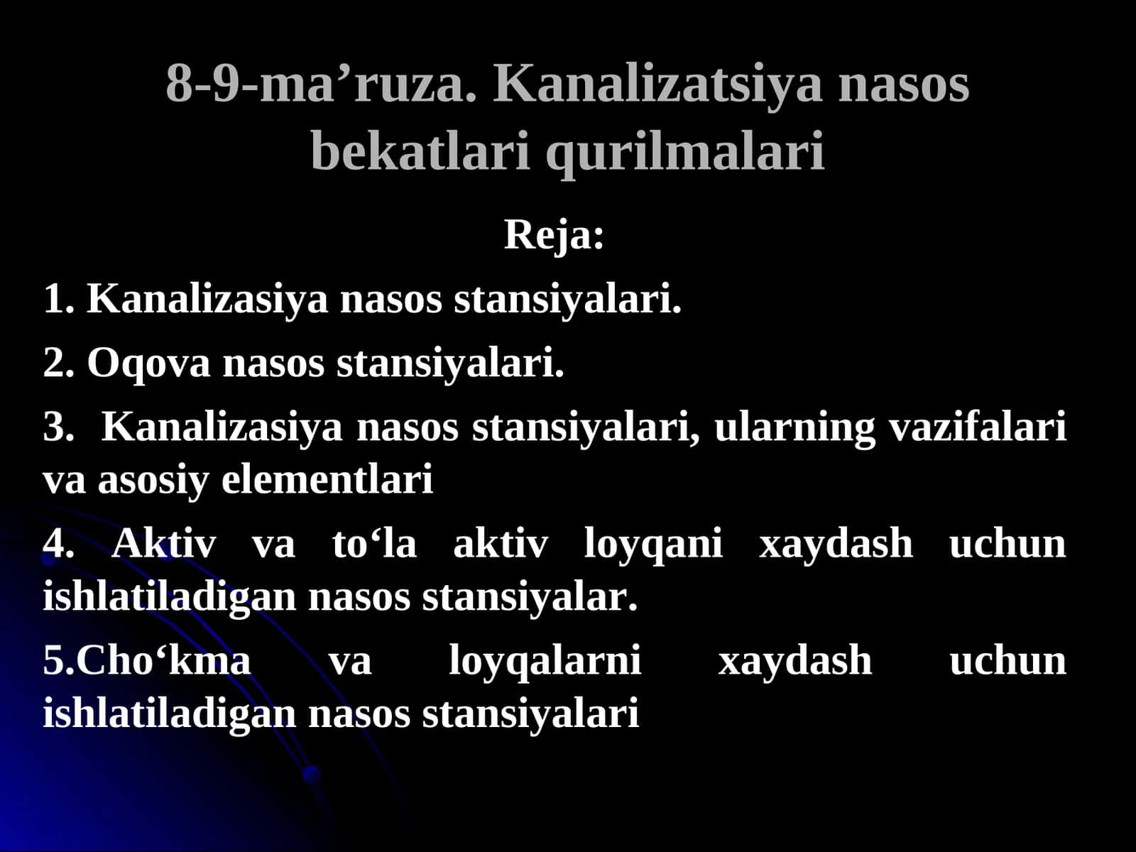 Kanalizatsiya nasos bekatlari qurilmalari 1
