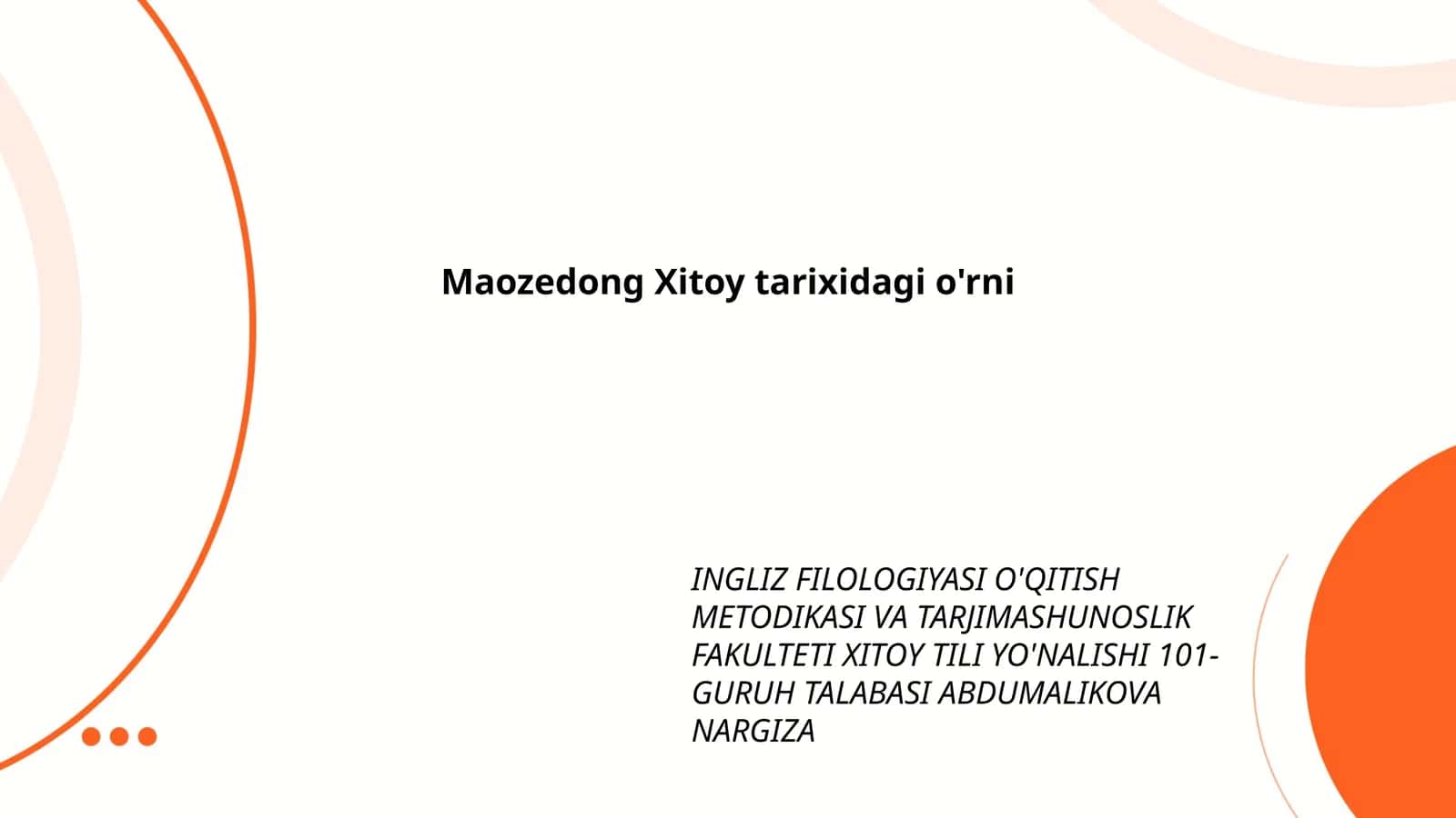 Maozedong Xitoy tarixidagi o'rni 1