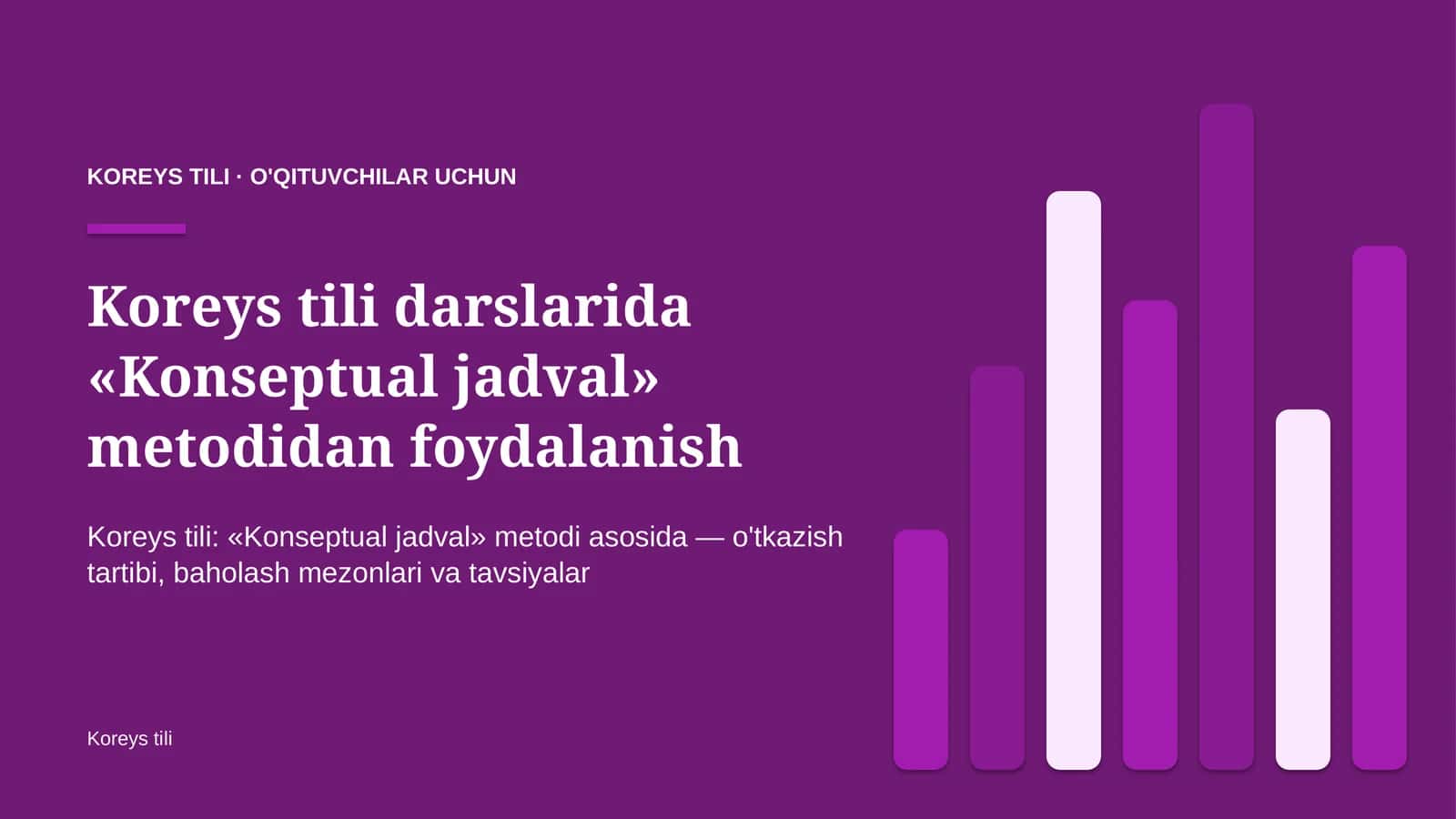 koreys tili darslarida konseptual jadval metodidan foydalanish 5013 1