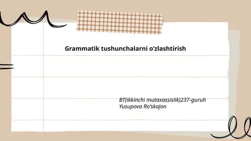 Grammatik tushunchalarni oʻzlashtirish 1