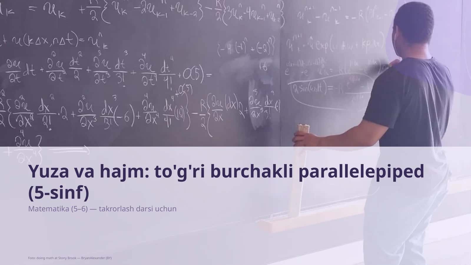 Yuza va hajm: to'g'ri burchakli parallelepiped (5-sinf) 1
