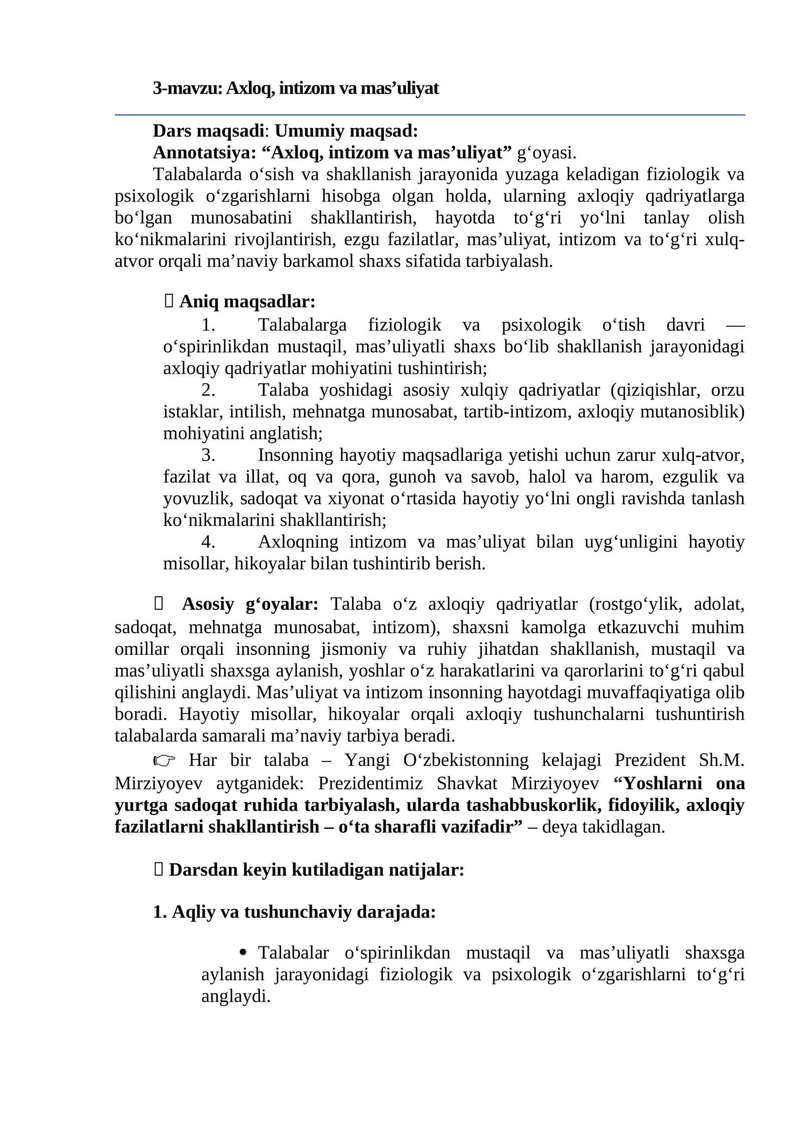 Axloq, intizom va mas’uliyat 1