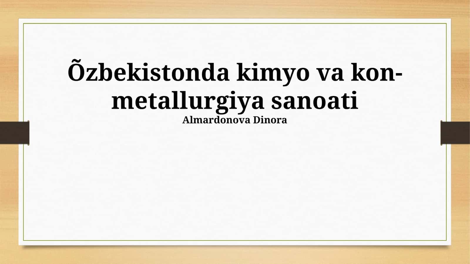 Oʻzbekiston Kimyo Sanoati: Hozirgi Holati va Kelajak Rejalari 1