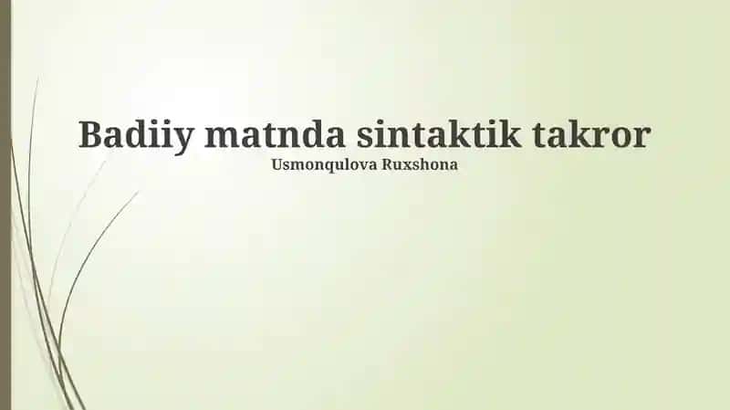 Sintaktik takrorlash 1