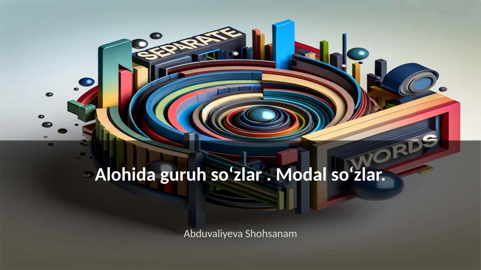 Alohida guruh soʻzlar. Modal soʻzlar 1