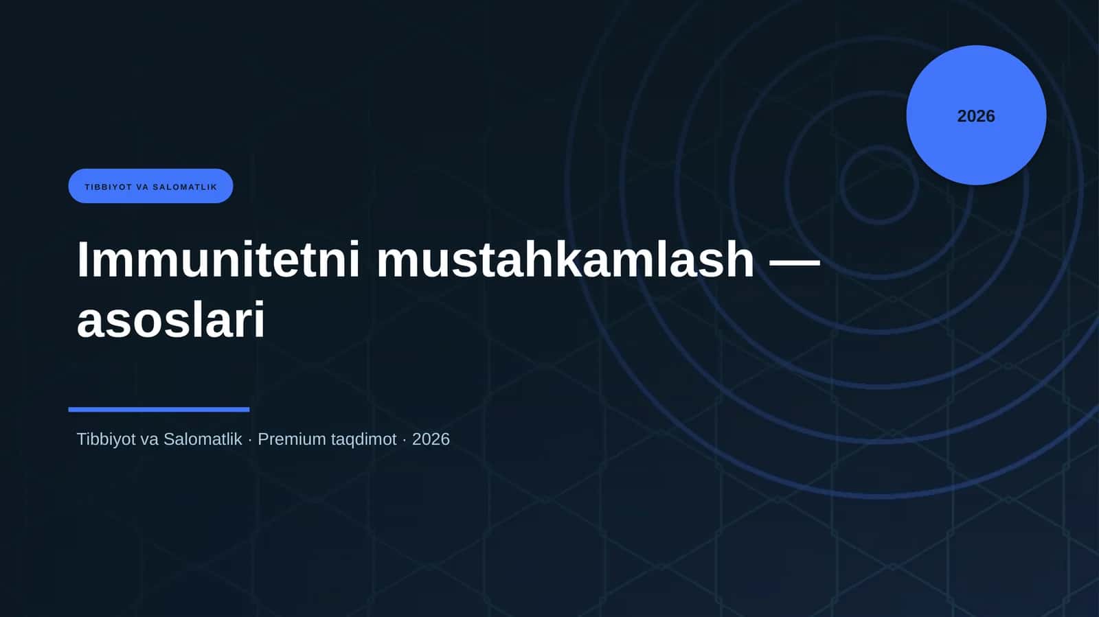 Immunitetni mustahkamlash — asoslari 1