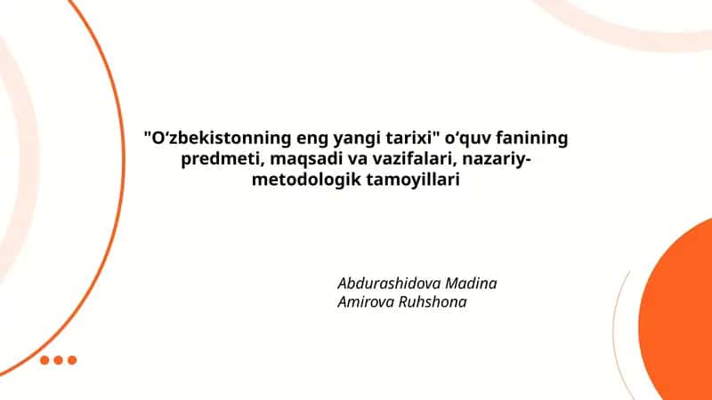 Oʻzbekistonning eng yangi tarixi 1