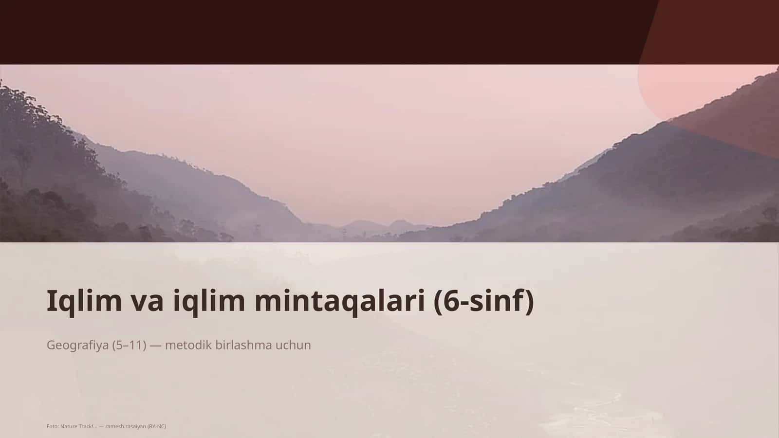 Iqlim va iqlim mintaqalari (6-sinf) 1
