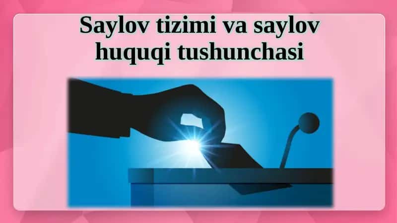 Saylovtizimi va saylov huquqitushunchasi 1