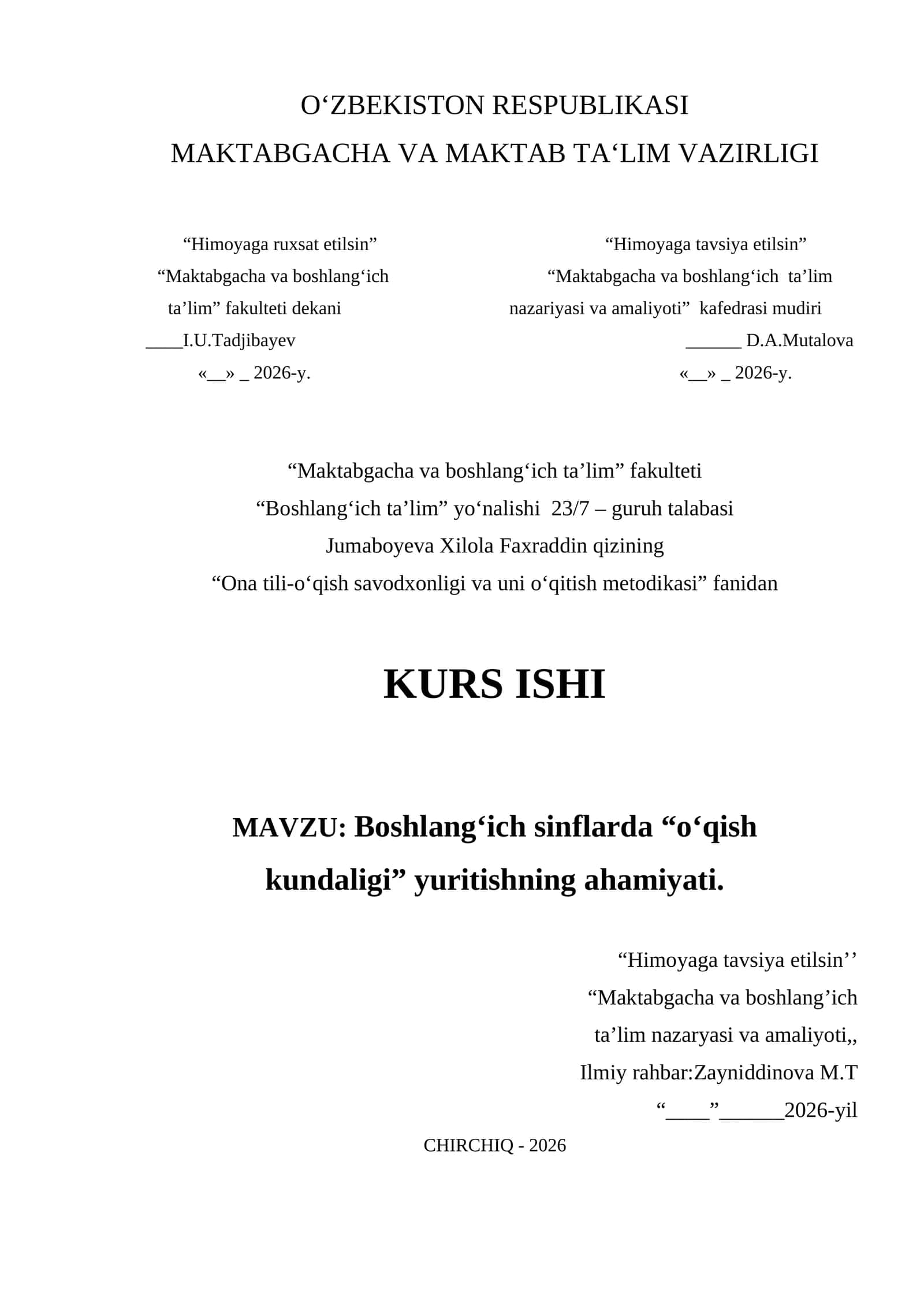 Maktabgacha va boshlang‘ich ta’lim 1