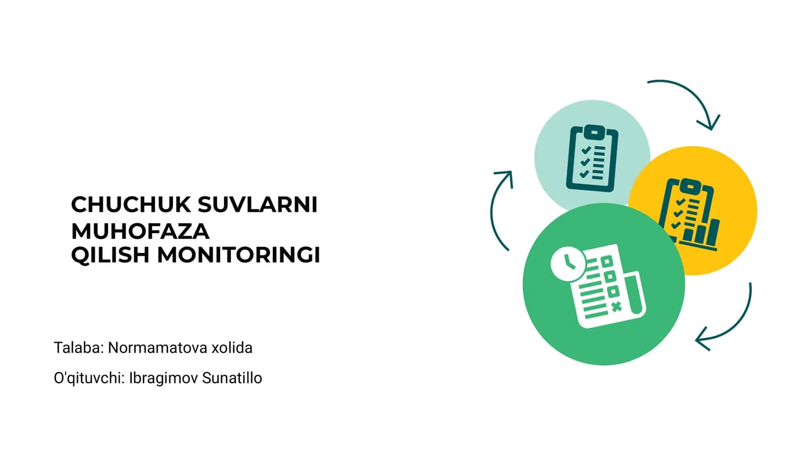 CHUCHUK SUVLARNI MUHOFAZA QILISH MONITORINGI 1
