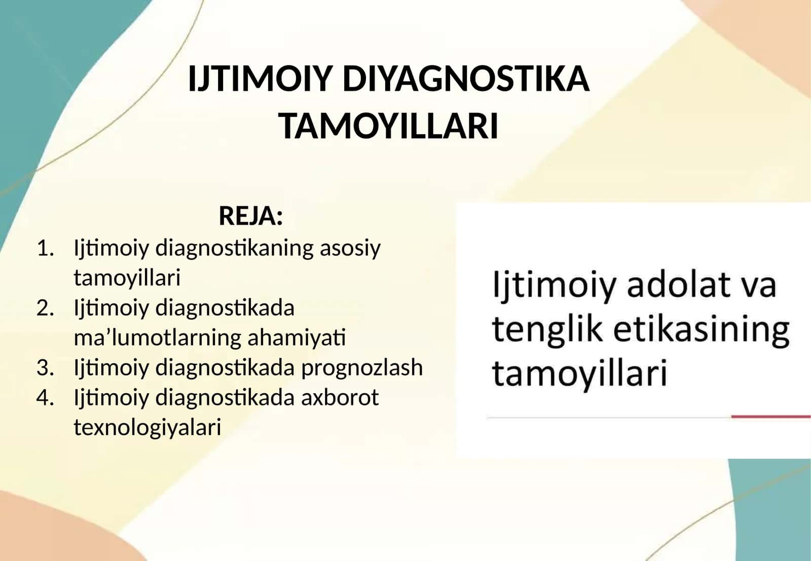 IJTIMOIY DIYAGNOSTIKA TAMOYILLARI 1