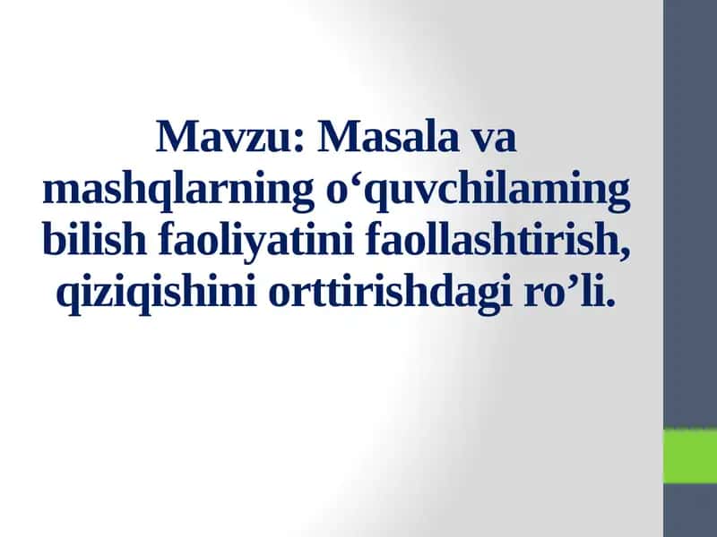 Biologiyadan masalavamashqlar 1