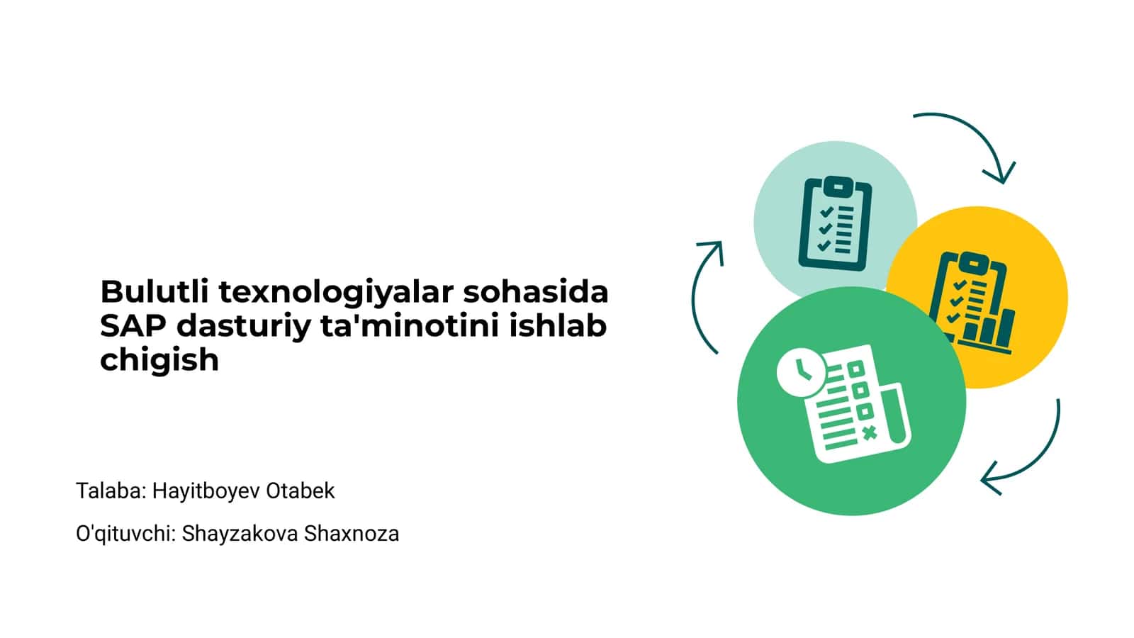 Bulutli texnologiyalar sohasida SAP dasturiy ta'minotini ishlab chigish 1