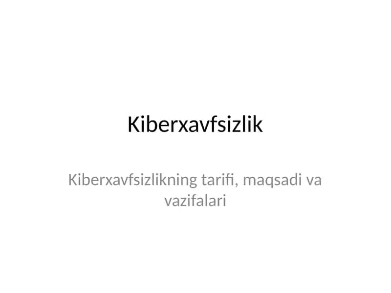 Kiberxavfsizlik 1