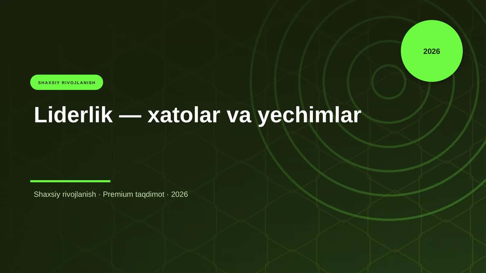 Liderlik — xatolar va yechimlar 1
