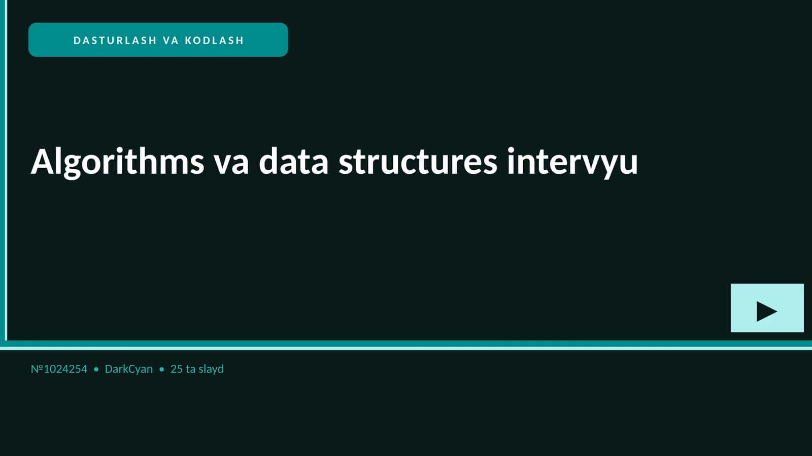 DASTURLASH VA KODLASH 1