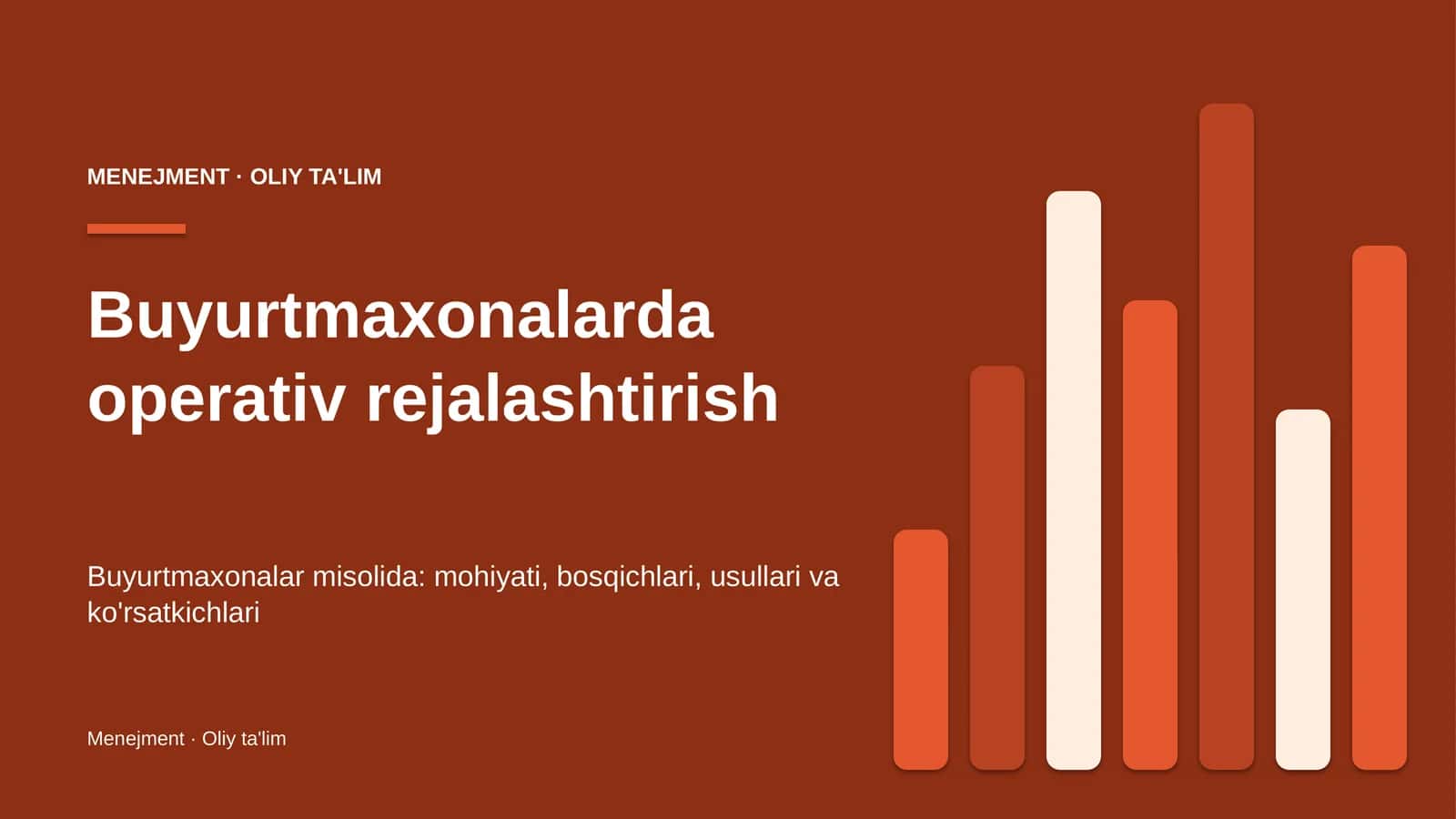 Operativ rejalashtirish: mohiyati 1