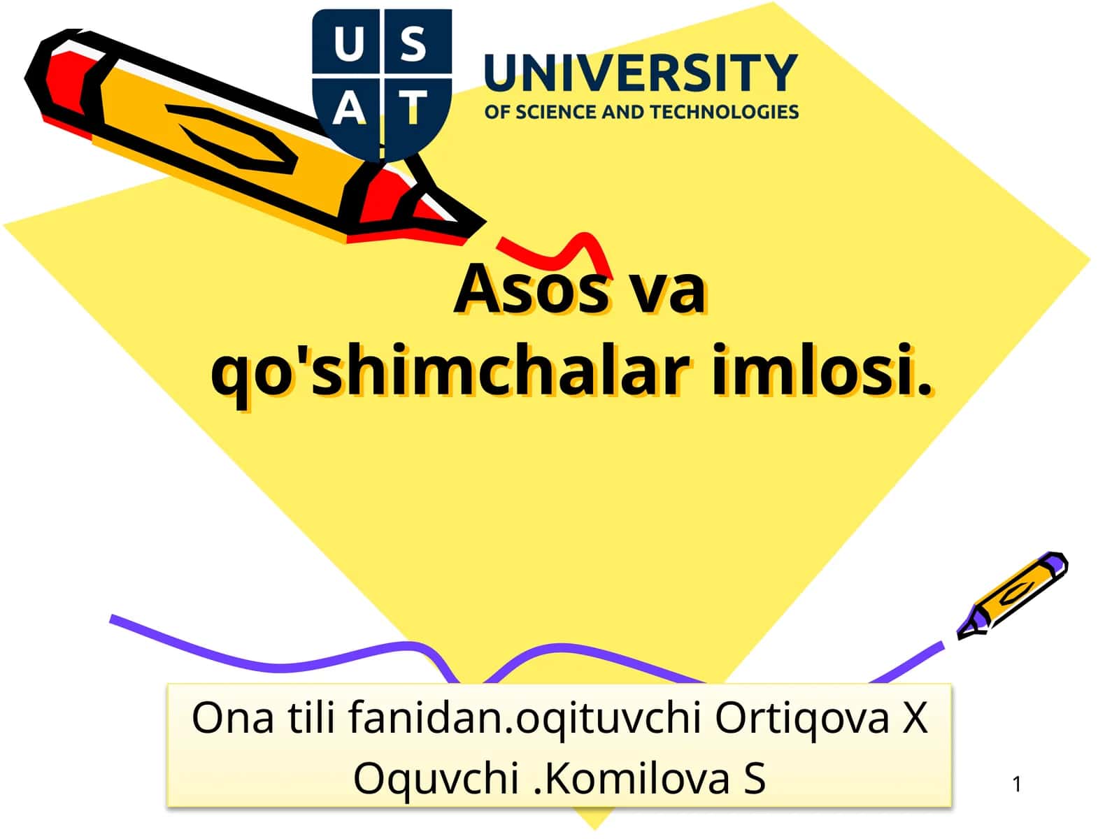 Asos va qo'shimchalar imlosi 1