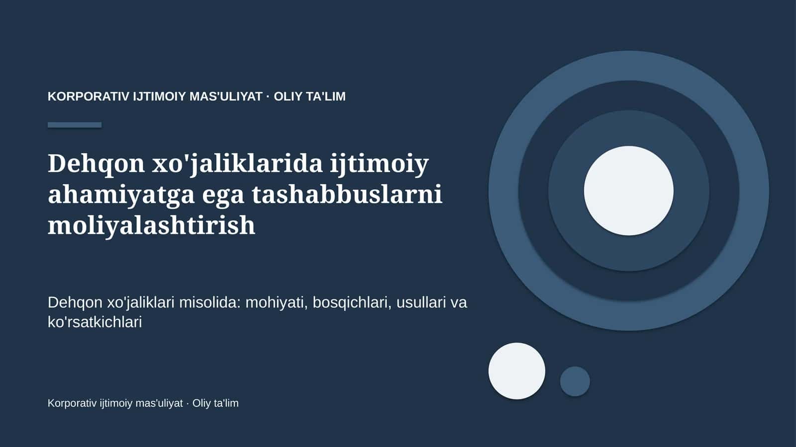 dehqon xo'jaliklarida ijtimoiy ahamiyatga ega tashabbuslarni moliyalashtirish 4757 1