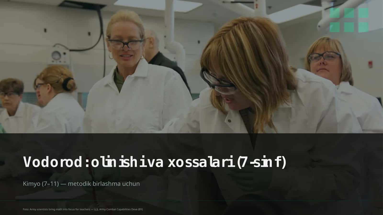 Vodorod: olinishi va xossalari (7-sinf) Kimyo (7– 11) 1