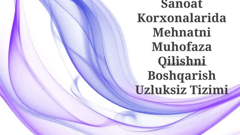 Sanoat Korxonalarida Mehnatni Muhofaza Qilishni Boshqarish Uzluksiz Tizimi 1