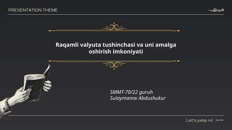 Raqamli valyuta tushinchasi va uni amalga oshirish imkoniyati 1