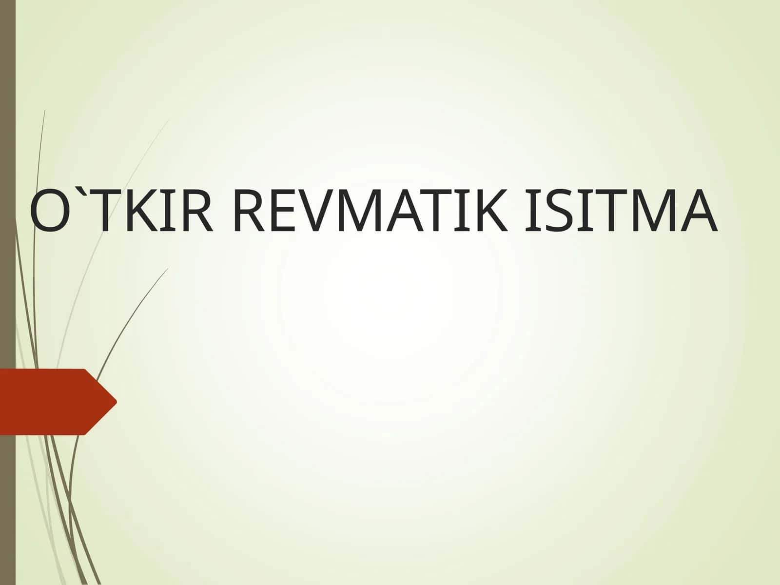 O`TKIR REVMATIK ISITMA 1