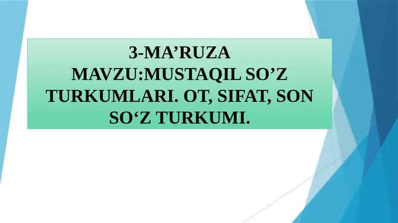 MUSTAQIL SO’Z TURKUMLARI 1