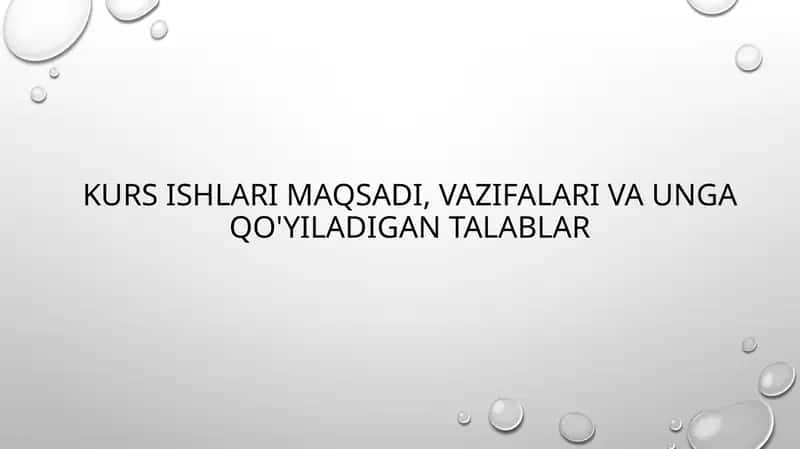 Kurs ishiga qo’yiladigan talablar 1