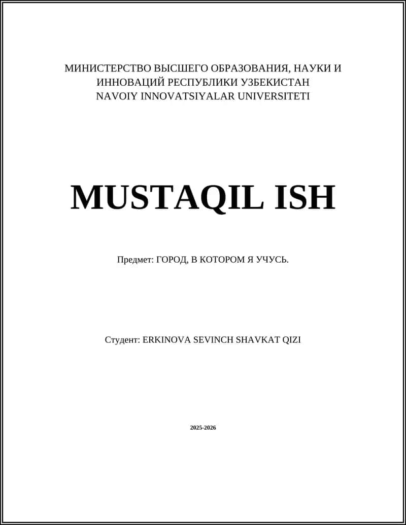 MUSTAQIL ISH 1