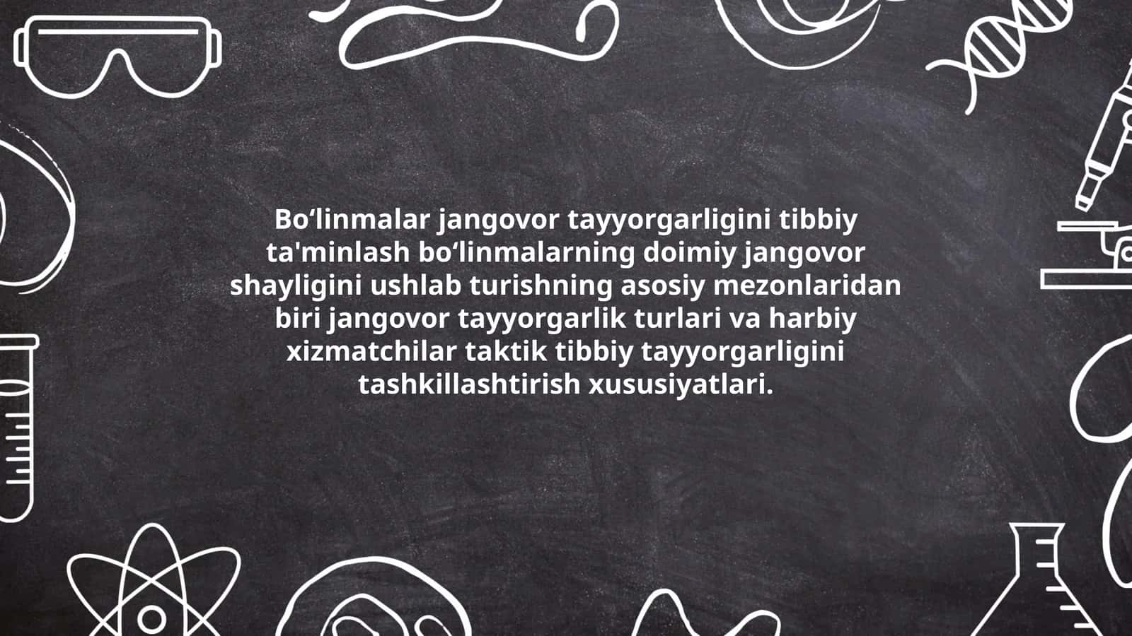 Boʻlinmalar jangovor tayyorgarligini tibbiy ta'minlash 1
