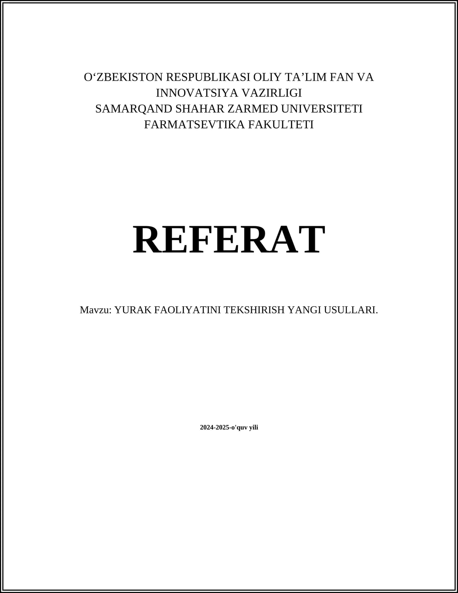 YURAK FAOLIYATINI TEKSHIRISH YANGI USULLARI 1
