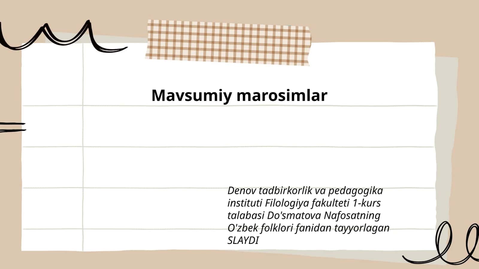 Mavsumiy marosimlar 1