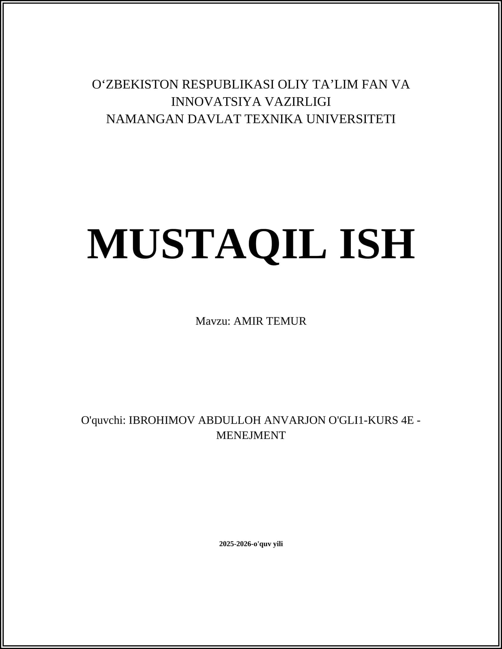 AMIR TEMUR 1