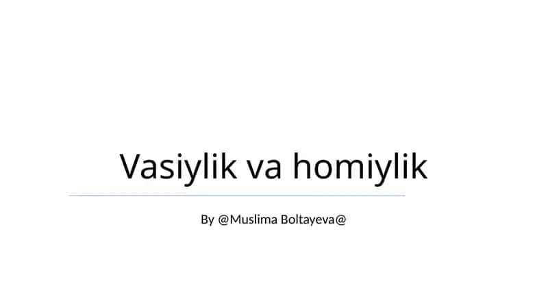 Vasiylik va homiylik 1
