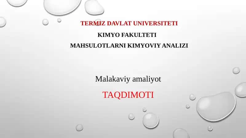 Malakaviy amaliyot 1