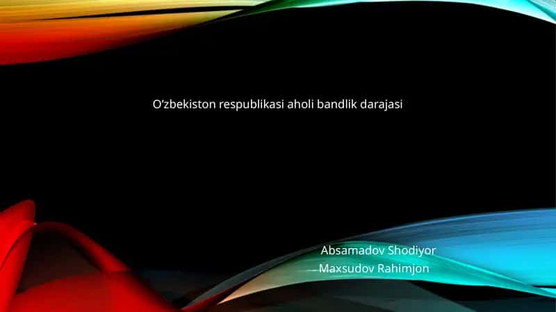 O’zbekiston Respublikasi aholi bandlik darajasi 1