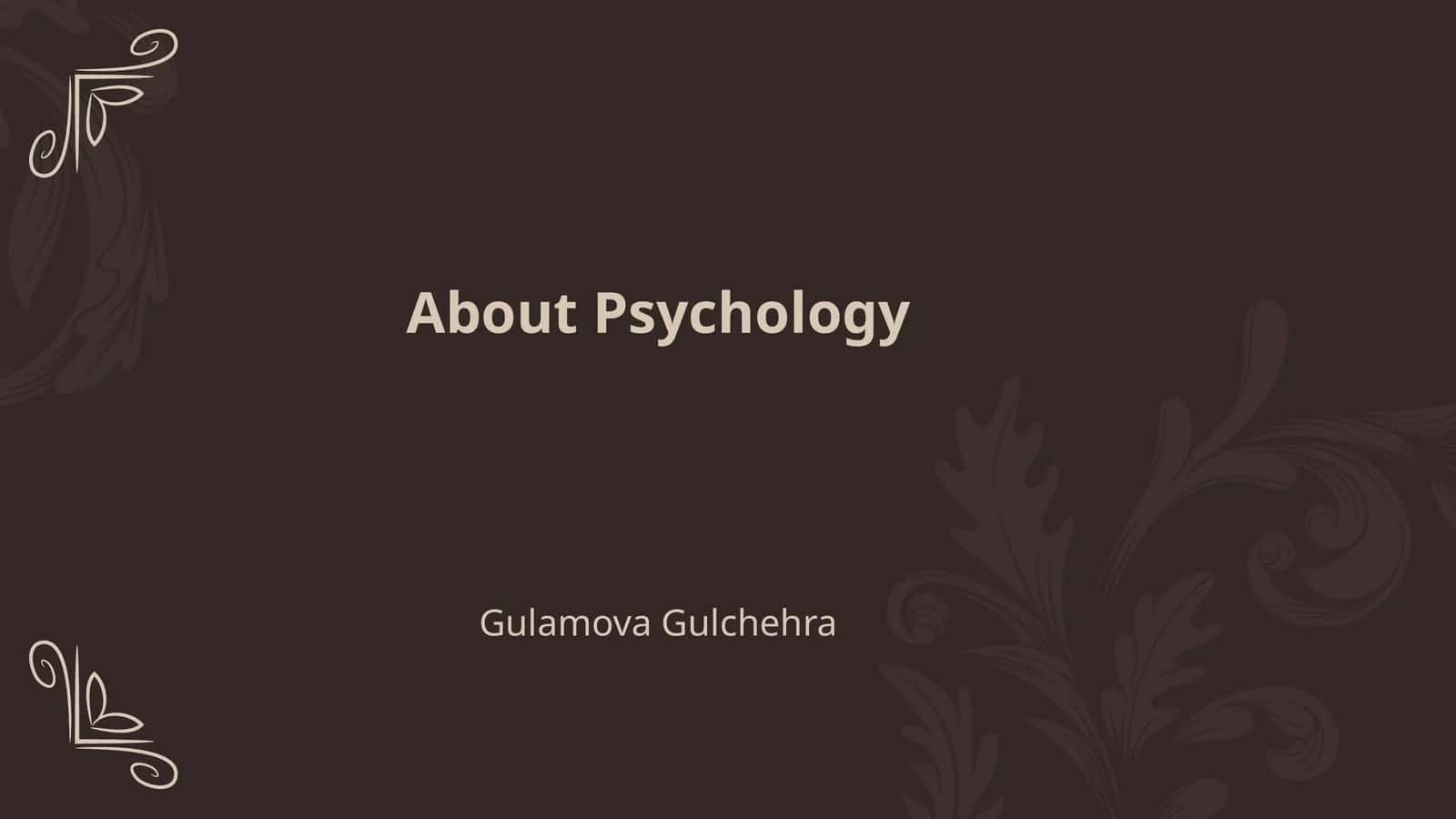 About Psychology 1
