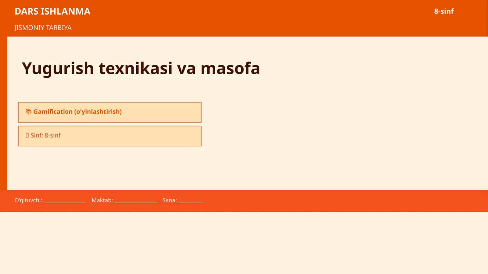 Yugurish texnikasi va masofa 1