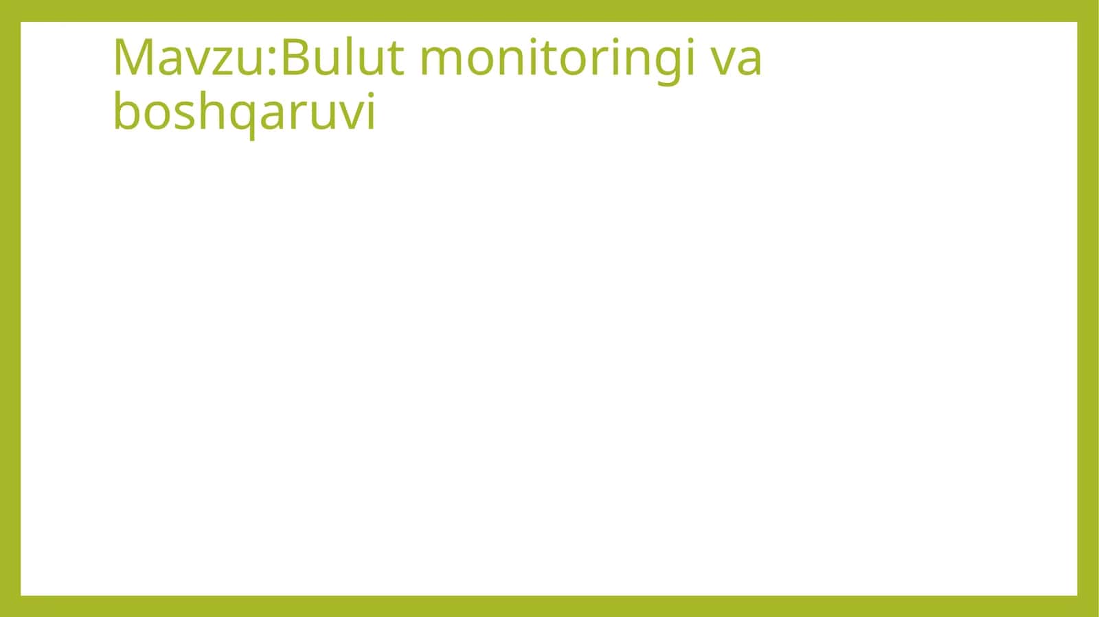 Bulutmonitoringivaboshqaruvi 1