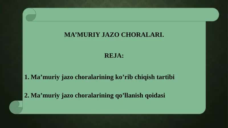 MA’MURIY JAZO CHORALARI. 1