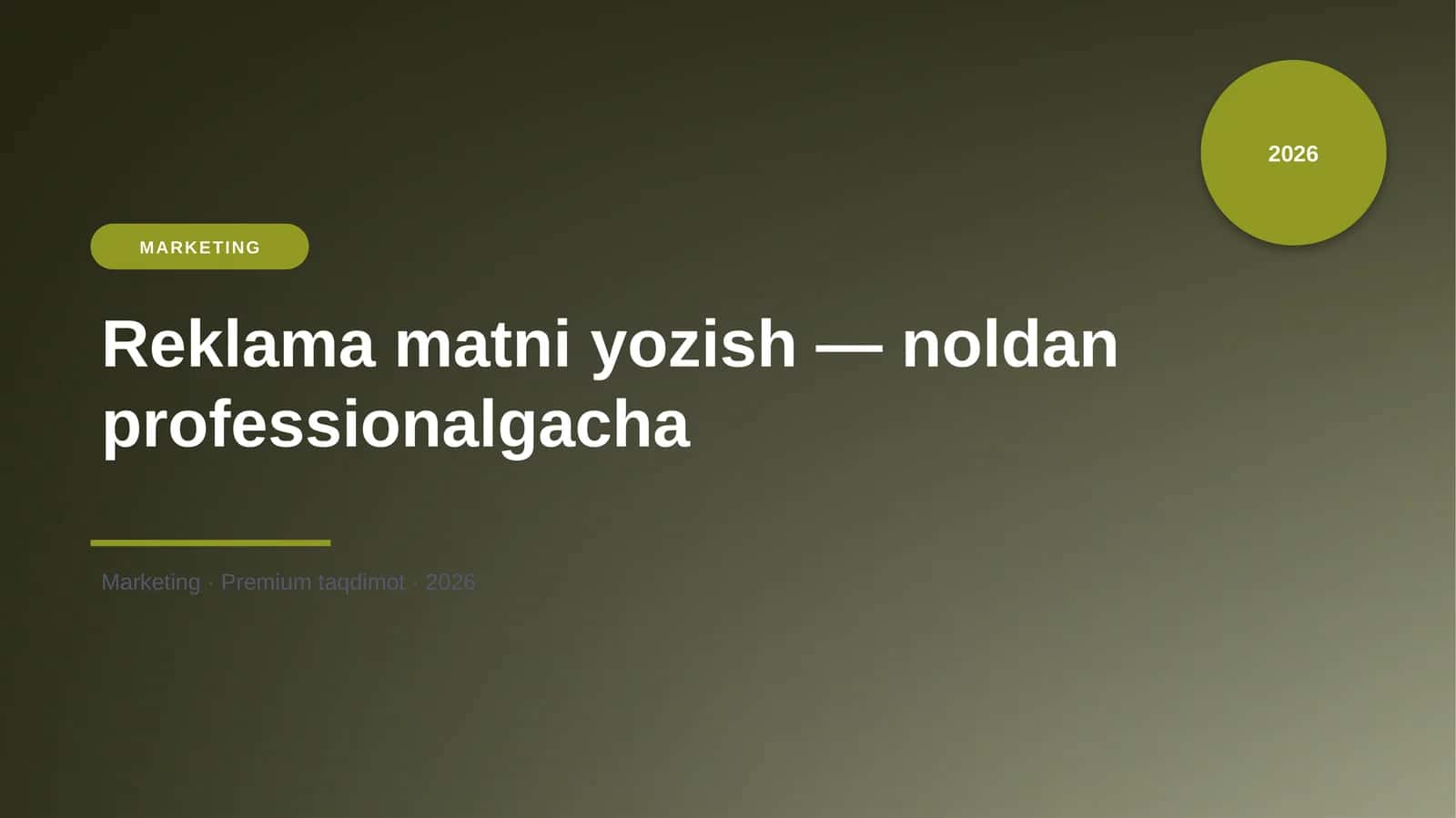 Reklama matni yozish — noldan professionalgacha 1