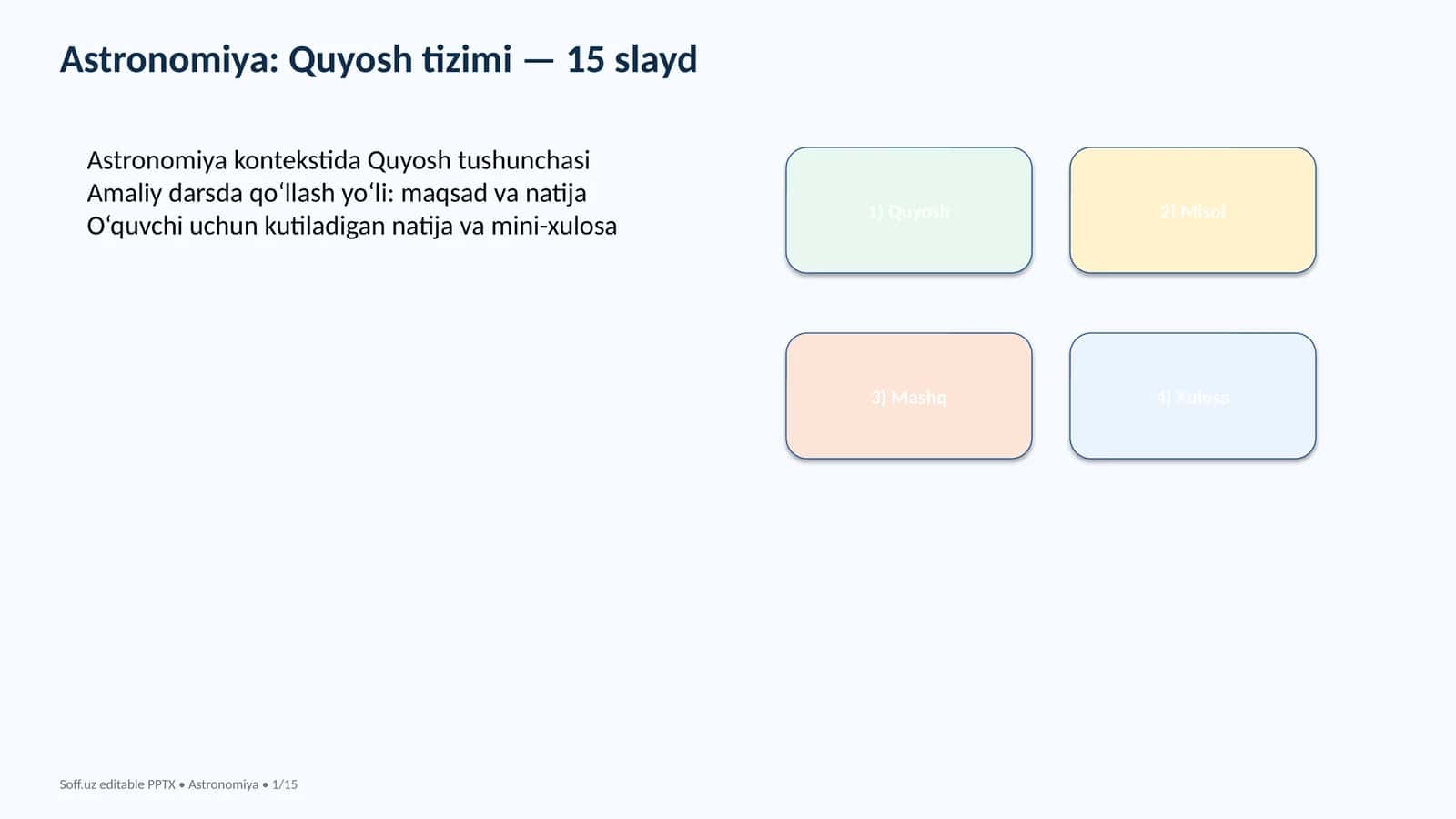 Astronomiya: Quyosh tizimi — 15 slayd 1