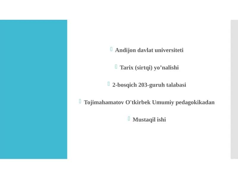 Ta'lim metodlari va vositalari: mavzuga kirish 1